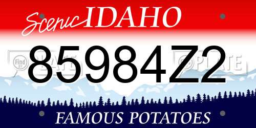 85984Z2 Idaho License Plate