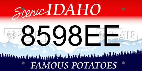 8598EE Idaho License Plate
