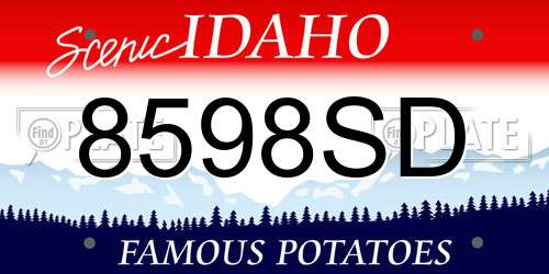 8598SD Idaho License Plate