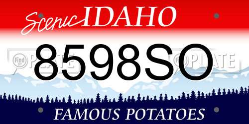 8598SO Idaho License Plate