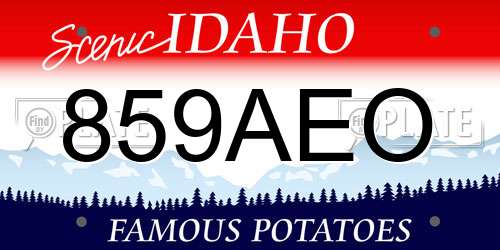 859AEO Idaho License Plate