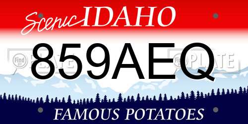 859AEQ Idaho License Plate