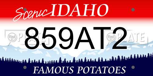 859AT2 Idaho License Plate