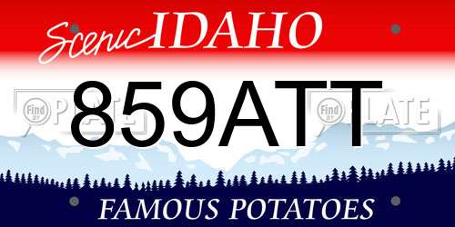 859ATT Idaho License Plate