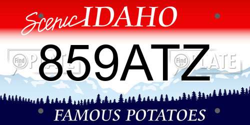 859ATZ Idaho License Plate