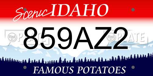 859AZ2 Idaho License Plate