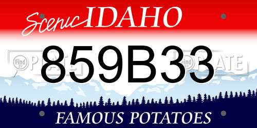 859B33 Idaho License Plate