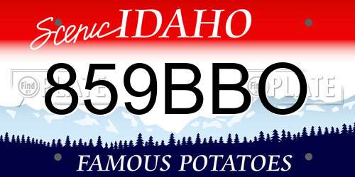 859BBO Idaho License Plate
