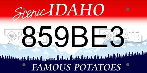 859BE3 Idaho License Plate