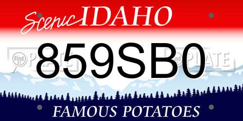 859SB0 Idaho License Plate