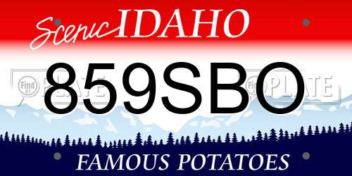 859SBO Idaho License Plate