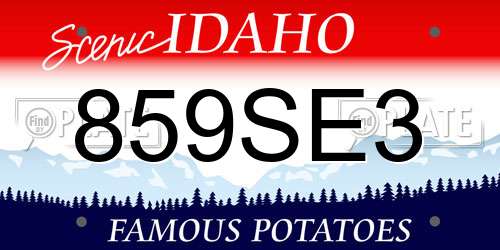 859SE3 Idaho License Plate