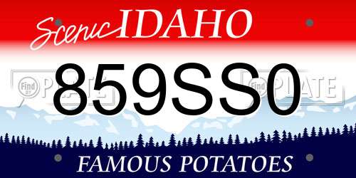 859SS0 Idaho License Plate