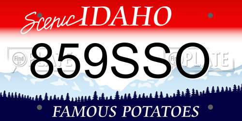 859SSO Idaho License Plate