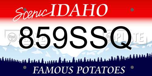 859SSQ Idaho License Plate