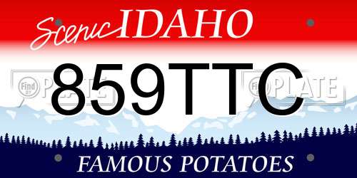 859TTC Idaho License Plate