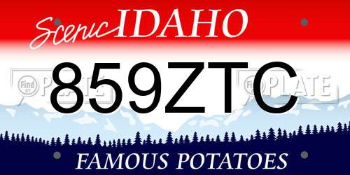 859ZTC Idaho License Plate