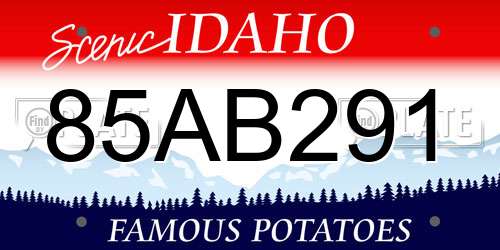 85AB291 Idaho License Plate