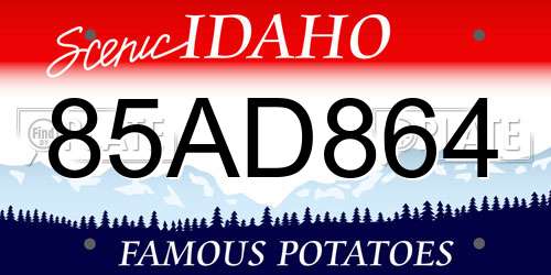 85AD864 Idaho License Plate