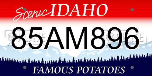 85AM896 Idaho License Plate