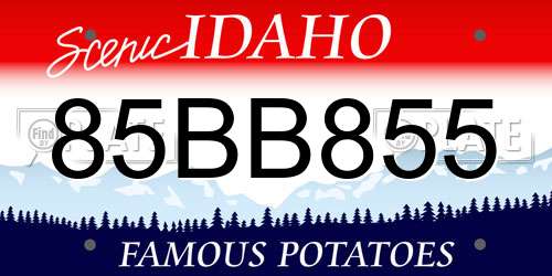 85BB855 Idaho License Plate