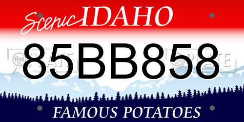 85BB858 Idaho License Plate
