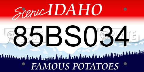 85BS034 Idaho License Plate