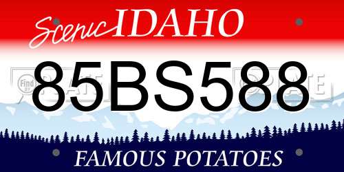 85BS588 Idaho License Plate
