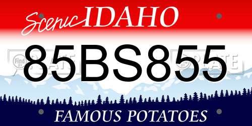 85BS855 Idaho License Plate