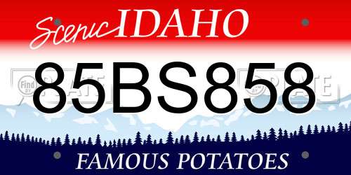 85BS858 Idaho License Plate