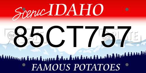 85CT757 Idaho License Plate