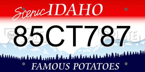 85CT787 Idaho License Plate