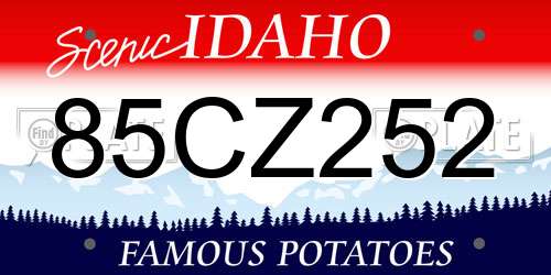 85CZ252 Idaho License Plate
