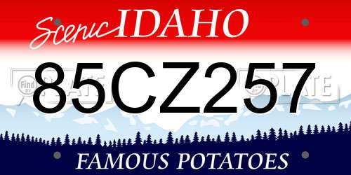 85CZ257 Idaho License Plate