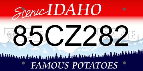 85CZ282 Idaho License Plate
