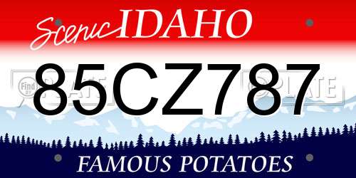 85CZ787 Idaho License Plate