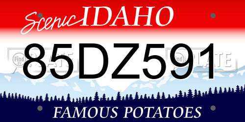 85DZ591 Idaho License Plate