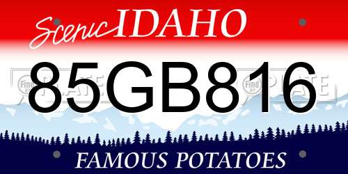 85GB816 Idaho License Plate