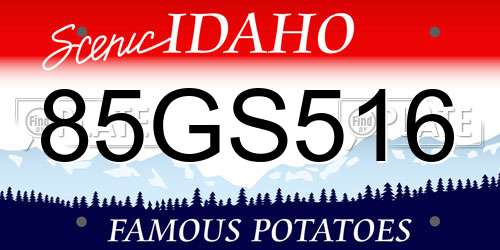85GS516 Idaho License Plate