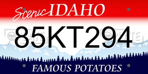 85KT294 Idaho License Plate