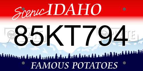 85KT794 Idaho License Plate
