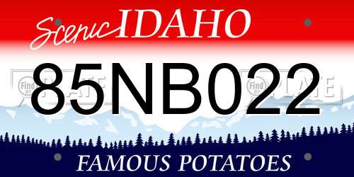 85NB022 Idaho License Plate