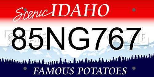 85NG767 Idaho License Plate