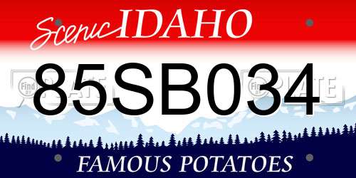 85SB034 Idaho License Plate