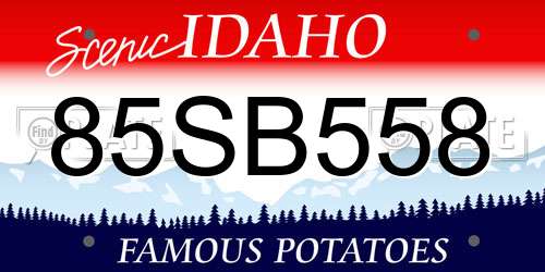 85SB558 Idaho License Plate