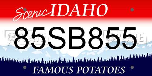 85SB855 Idaho License Plate