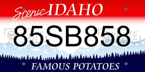 85SB858 Idaho License Plate