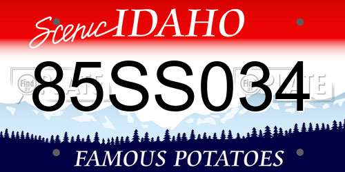 85SS034 Idaho License Plate