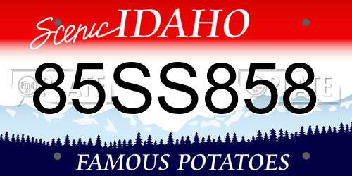 85SS858 Idaho License Plate