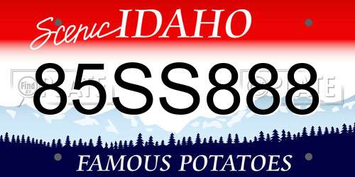 85SS888 Idaho License Plate